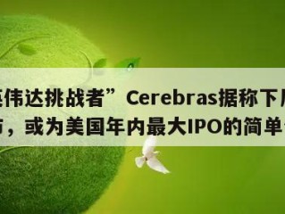 “英伟达挑战者”Cerebras据称下周上市，或为美国年内最大IPO的简单介绍