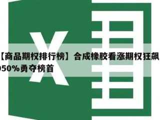 【商品期权排行榜】合成橡胶看涨期权狂飙8950%勇夺榜首